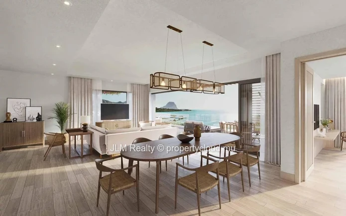 Superbe penthouse à vendre dans une résidence pieds dans l’eau avec vue sur le Morne Brabant situé à Rivière Noire, Î...
