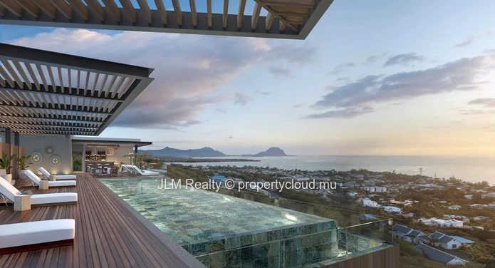 For sale, luxury villa with a 180° view of the sea and Le Morne in Black River, Mauritius