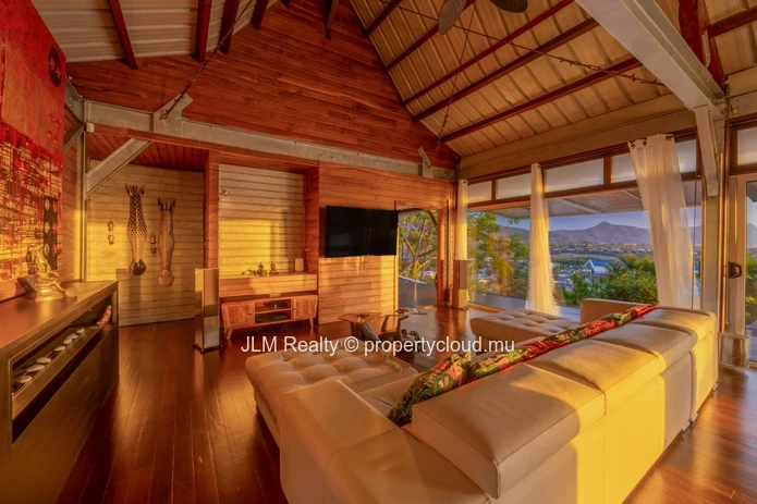 Exceptional Villa with Panoramic Views of the Lagoon and Le Morne for Sale in Rivière Noire, Mauritius
