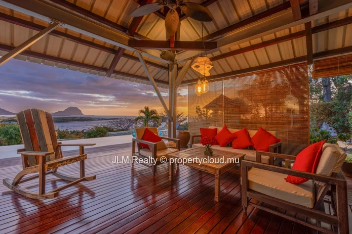 Exceptional Villa with Panoramic Views of the Lagoon and Le Morne for Sale in Rivière Noire, Mauritius