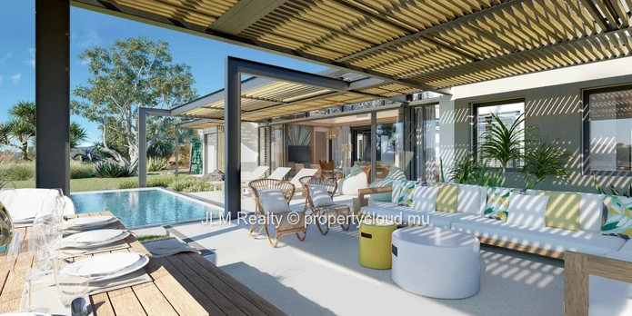 Villa bioclimatique de luxe à vendre au sein d’un domaine golfique à Rivière Noire, Île Maurice, avec accès à des pre...