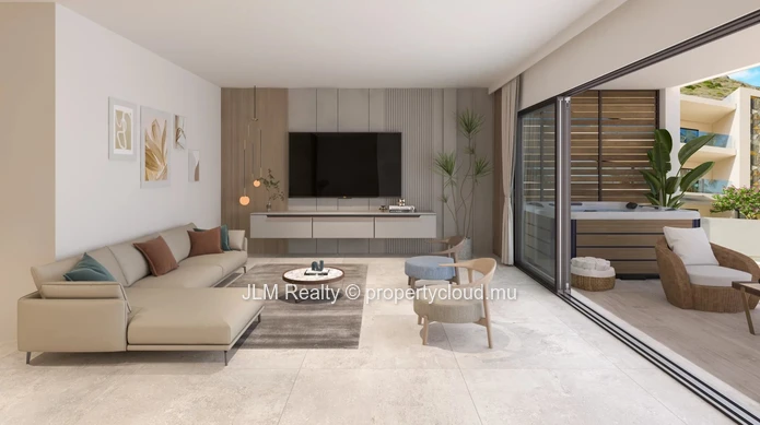 Appartement neuf 3 chambres avec vue mer partielle à vendre à Tamarin, île Maurice