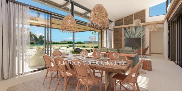 Villa bioclimatique de luxe à vendre au sein d’un domaine golfique à Rivière Noire, Île Maurice, avec accès à des pre...