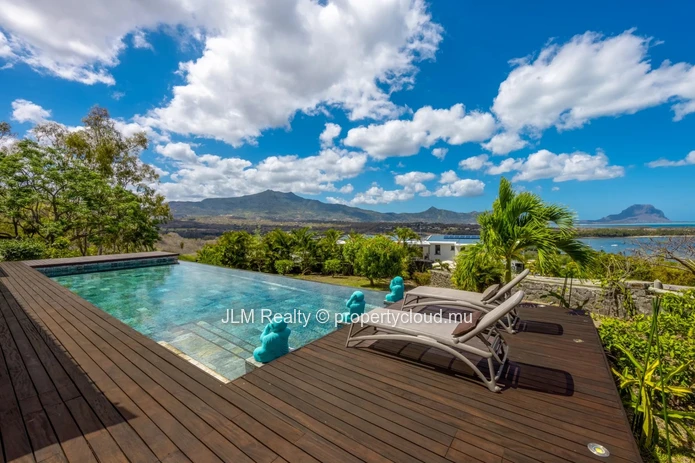 Exceptional Villa with Panoramic Views of the Lagoon and Le Morne for Sale in Rivière Noire, Mauritius