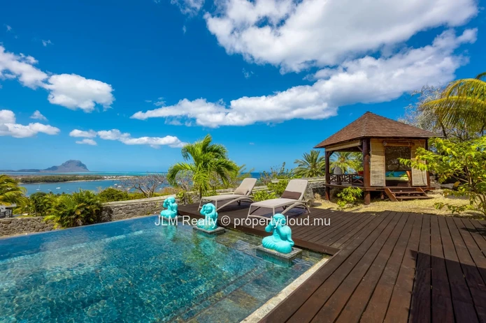 Exceptional Villa with Panoramic Views of the Lagoon and Le Morne for Sale in Rivière Noire, Mauritius
