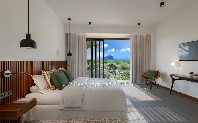 Villa bioclimatique de luxe à vendre au sein d’un domaine golfique à Rivière Noire, Île Maurice, avec accès à des pre...