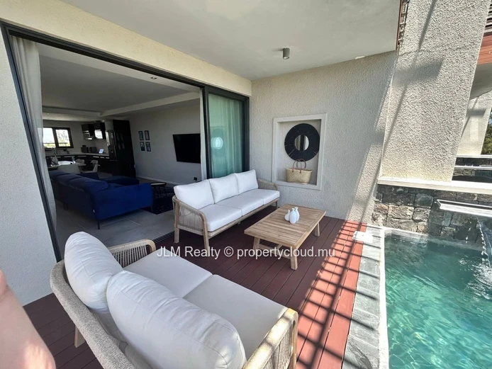For Sale – Exceptional Beachfront Duplex in Bain Boeuf, Mauritius, with Panoramic Views of the Northern Islands