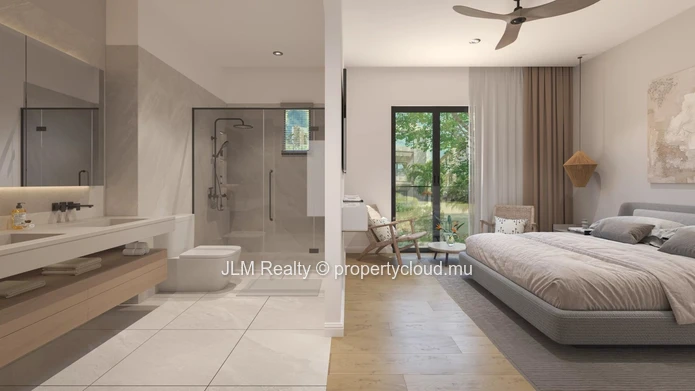 Contemporary townhouse with garden and optional private pool for sale in Tamarin, Mauritius