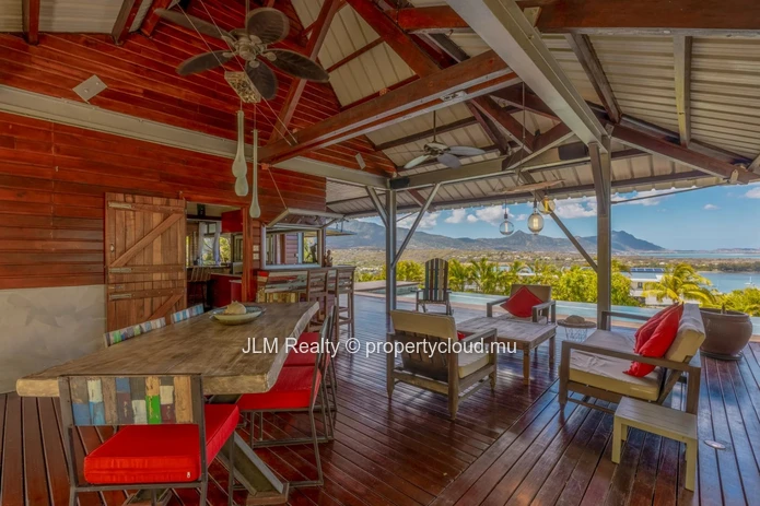 Exceptional Villa with Panoramic Views of the Lagoon and Le Morne for Sale in Rivière Noire, Mauritius