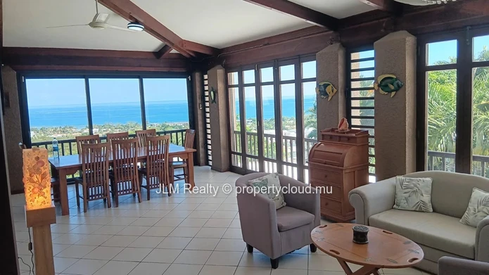 For Sale : Villa with Panoramic Sea View, Pool & Studios, Tamarin, Mauritius