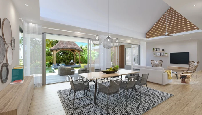 À vendre – Élégante villa contemporaine avec jardin privé dans un cadre balnéaire d’exception à Pointe d’Esny, Île Ma...