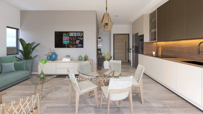 À vendre à Tamarin, Île Maurice : appartement 2 chambres avec terrasses, au cœur de la Smart City