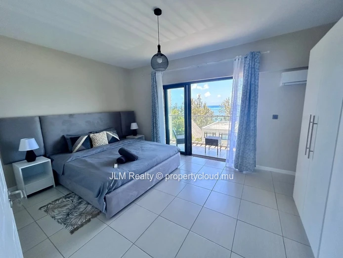 For Sale – Exceptional Beachfront Duplex in Bain Boeuf, Mauritius, with Panoramic Views of the Northern Islands