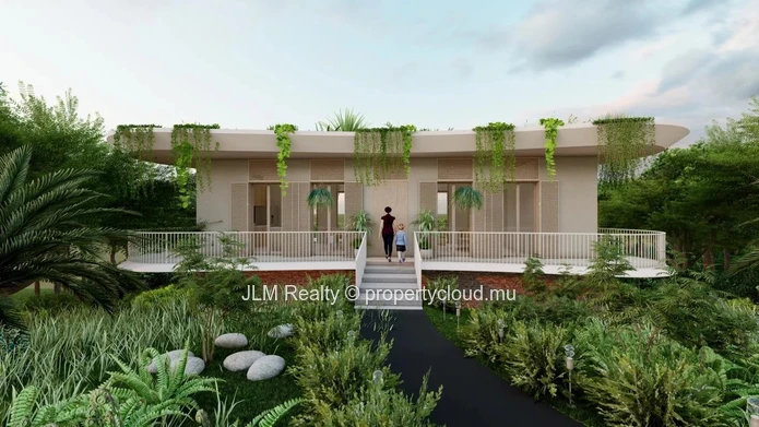 Magnifique villa bioclimatique au toit végétalisé avec vue mer à vendre à Baie du Cap, Île Maurice