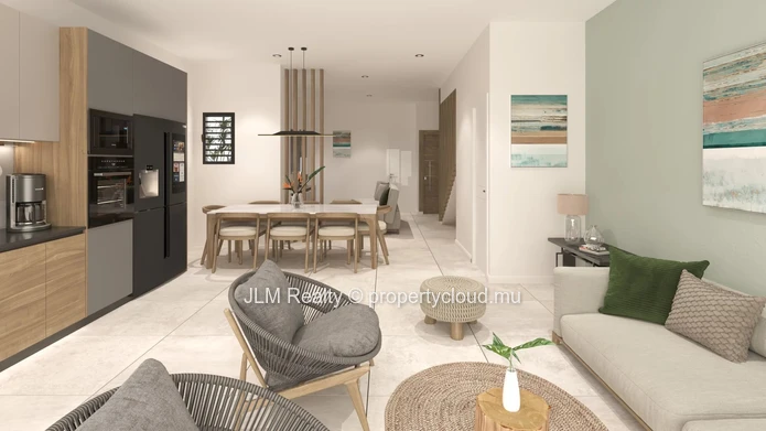 Contemporary townhouse with garden and optional private pool for sale in Tamarin, Mauritius
