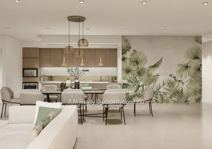 Penthouse neuf avec rooftop et vue panoramique mer à vendre à Tamarin, île Maurice