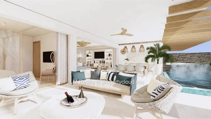 À vendre – Appartement de luxe en rez-de-chaussée avec piscine privée, au sein d’une résidence pied dans l’eau à Bala...