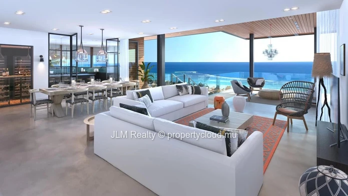 Luxury villa with 180° view of the sea and Le Morne for sale in Black River, Mauritius