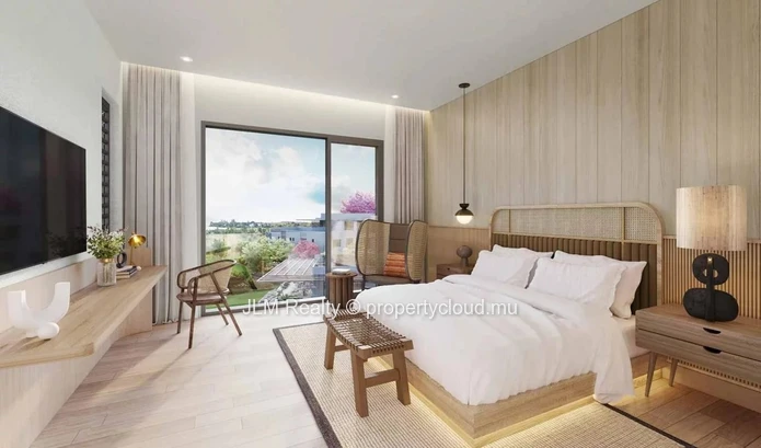 Superbe penthouse à vendre dans une résidence pieds dans l’eau avec vue sur le Morne Brabant situé à Rivière Noire, Î...