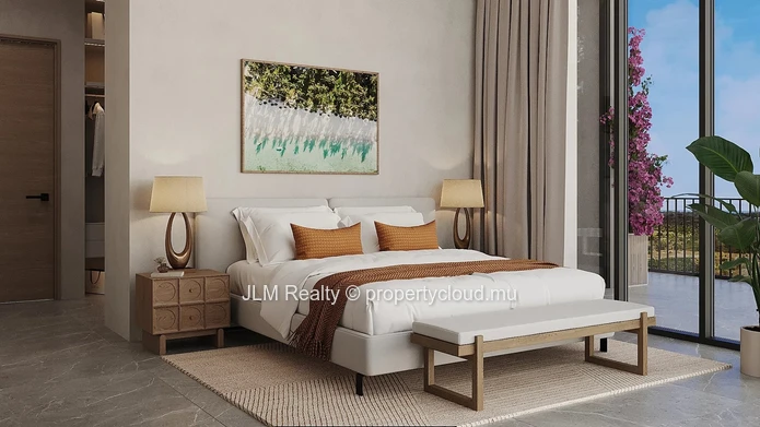 Appartement Moderne de deux Chambres au Premier Étage à 2 Minutes de la Plage de Grand Baie, Île Maurice.