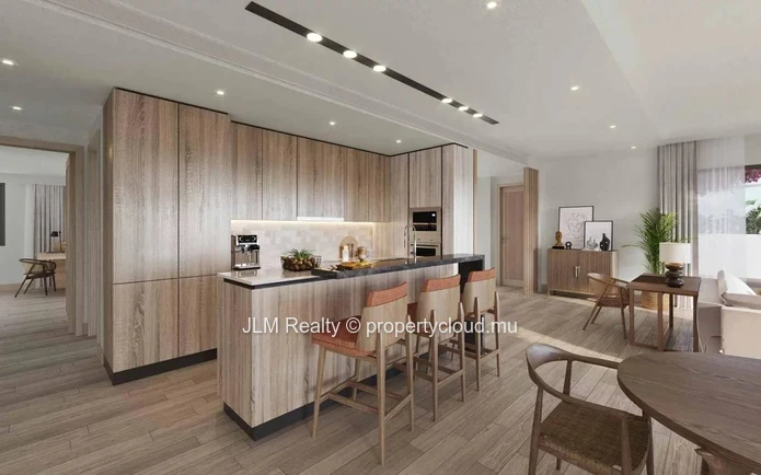 Superbe penthouse à vendre dans une résidence pieds dans l’eau avec vue sur le Morne Brabant situé à Rivière Noire, Î...