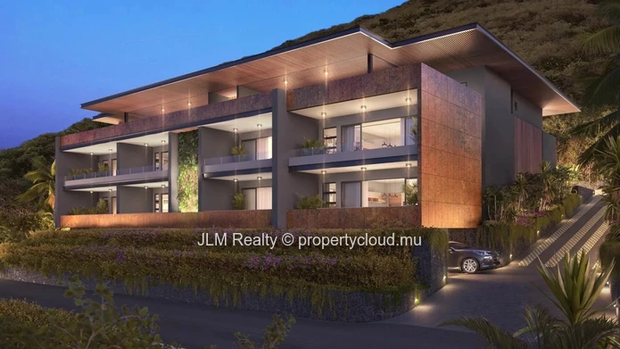 Appartement de luxe en rez-de-chaussée avec un aperçu sur la mer à vendre dans une petite résidence dans les hauteurs...