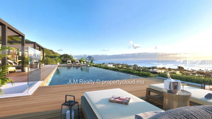 Appartement de luxe en rez-de-chaussée avec un aperçu sur la mer à vendre dans une petite résidence dans les hauteurs...