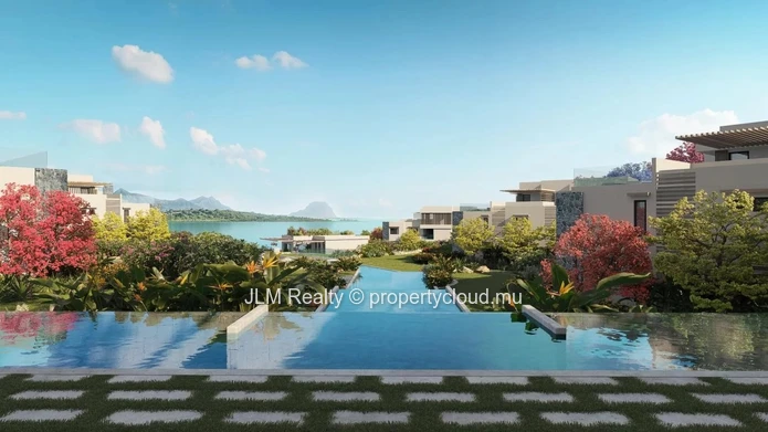 Superbe penthouse à vendre dans une résidence pieds dans l’eau avec vue sur le Morne Brabant situé à Rivière Noire, Î...
