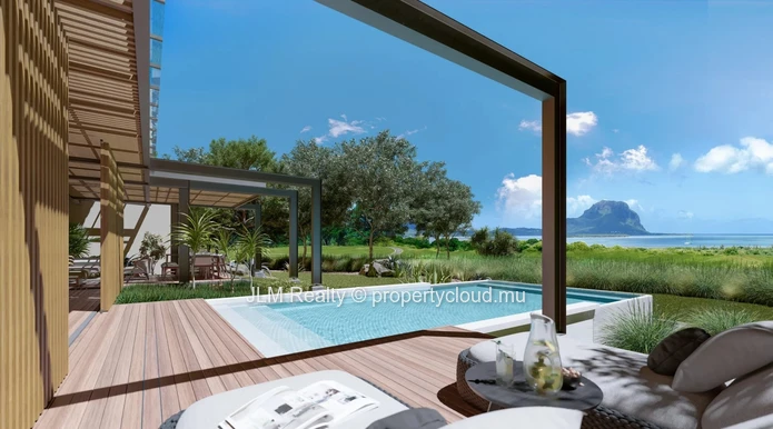 Villa bioclimatique de luxe à vendre au sein d’un domaine golfique à Rivière Noire, Île Maurice, avec accès à des pre...