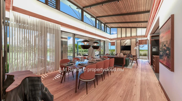 Villa bioclimatique de luxe à vendre au sein d’un domaine golfique à Rivière Noire, Île Maurice, avec accès à des pre...