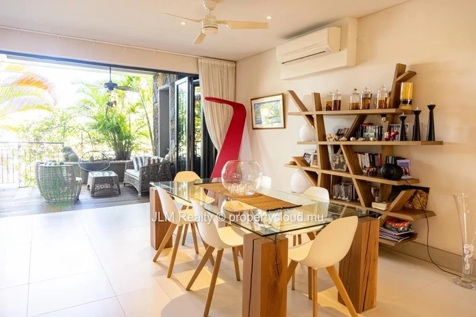 Beautiful duplex with private dock for sale in the Marina of Rivière Noire, Mauritius.
