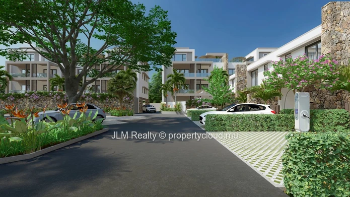 Contemporary townhouse with garden and optional private pool for sale in Tamarin, Mauritius