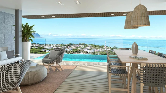 Appartement avec Piscine Privée et Vue sur la Mer et le Morne à Vendre à Tamarin, Île Maurice
