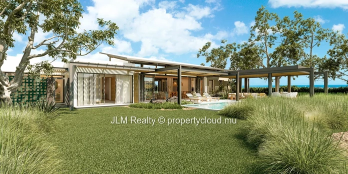 Villa bioclimatique de luxe à vendre au sein d’un domaine golfique à Rivière Noire, Île Maurice, avec accès à des pre...