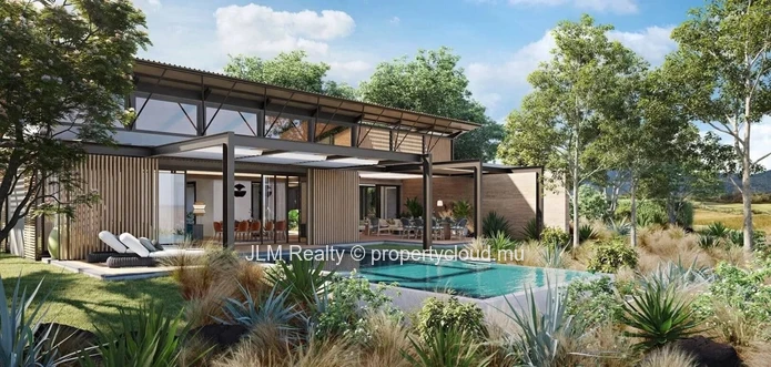 Villa bioclimatique de luxe à vendre au sein d’un domaine golfique à Rivière Noire, Île Maurice, avec accès à des pre...