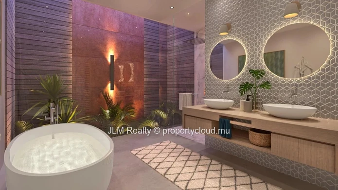 Luxury villa with 180° view of the sea and Le Morne for sale in Black River, Mauritius